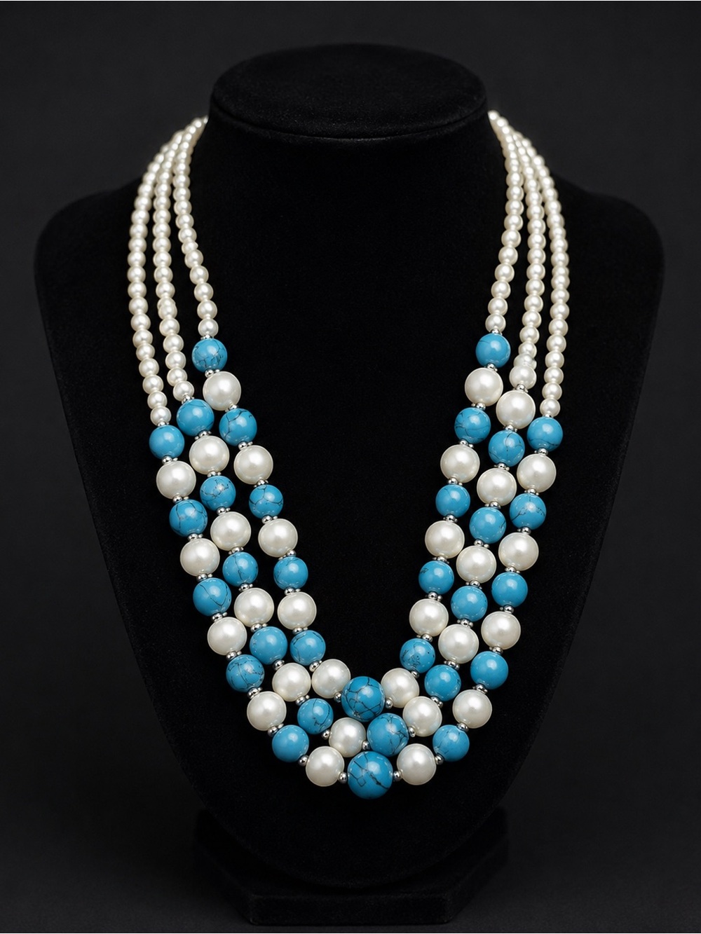 Genuine Danbury Pearl and Turquoise Necklace NWOT
